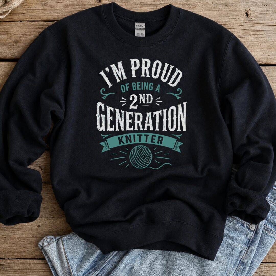 2nd Gen Knitter Sweatshirt Black t-shirt