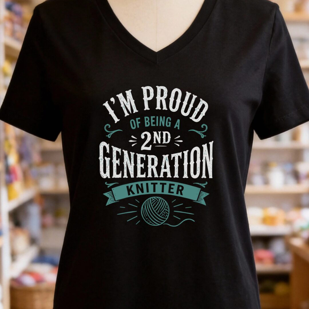 2nd Gen Knitter V-Neck T-Shirt Black t-shirt