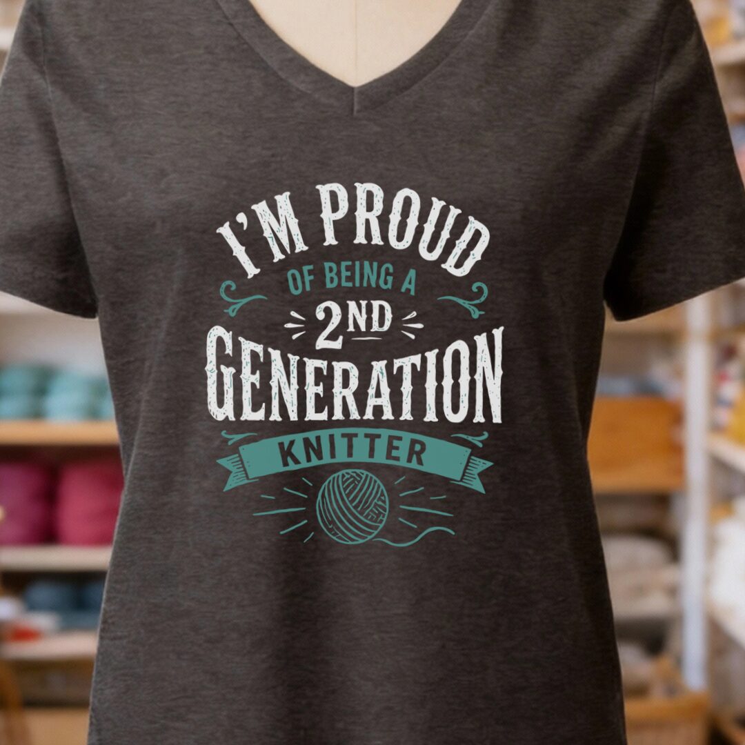 2nd Gen Knitter V-Neck T-Shirt Dark Grey t-shirt