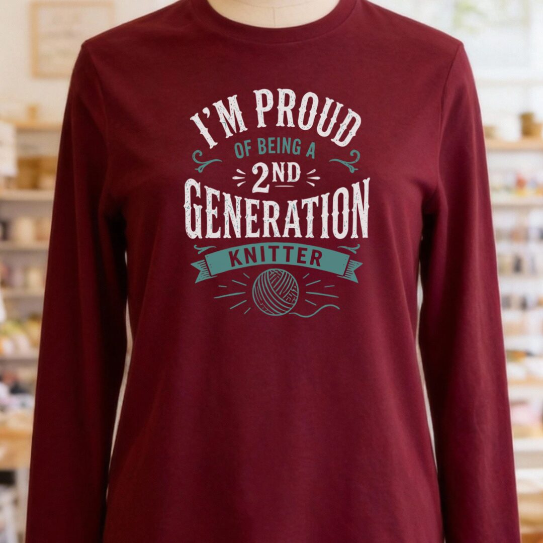 2nd Gen Knitter Long Sleeve Tee Maroon t-shirt