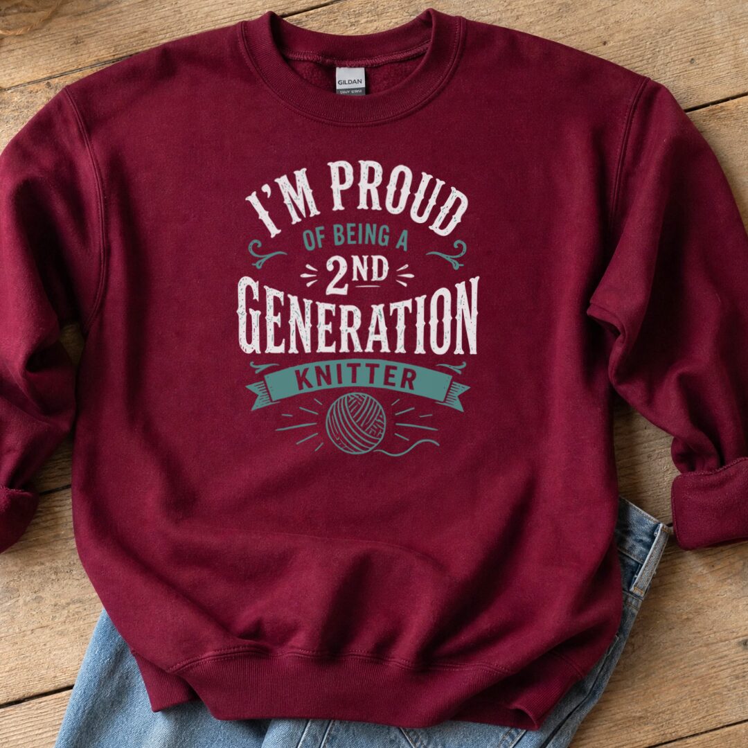 2nd Gen Knitter Sweatshirt Maroon t-shirt