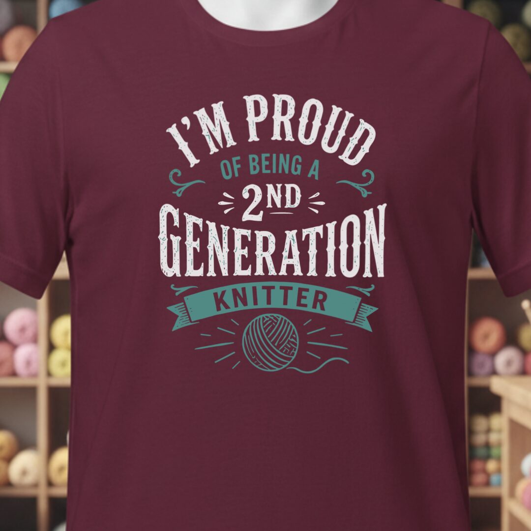 2nd Gen Knitter T-Shirt Maroon t-shirt