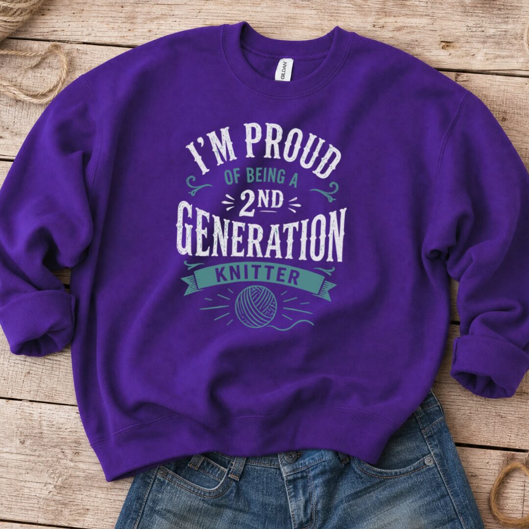 2nd Gen Knitter Sweatshirt Purple t-shirt