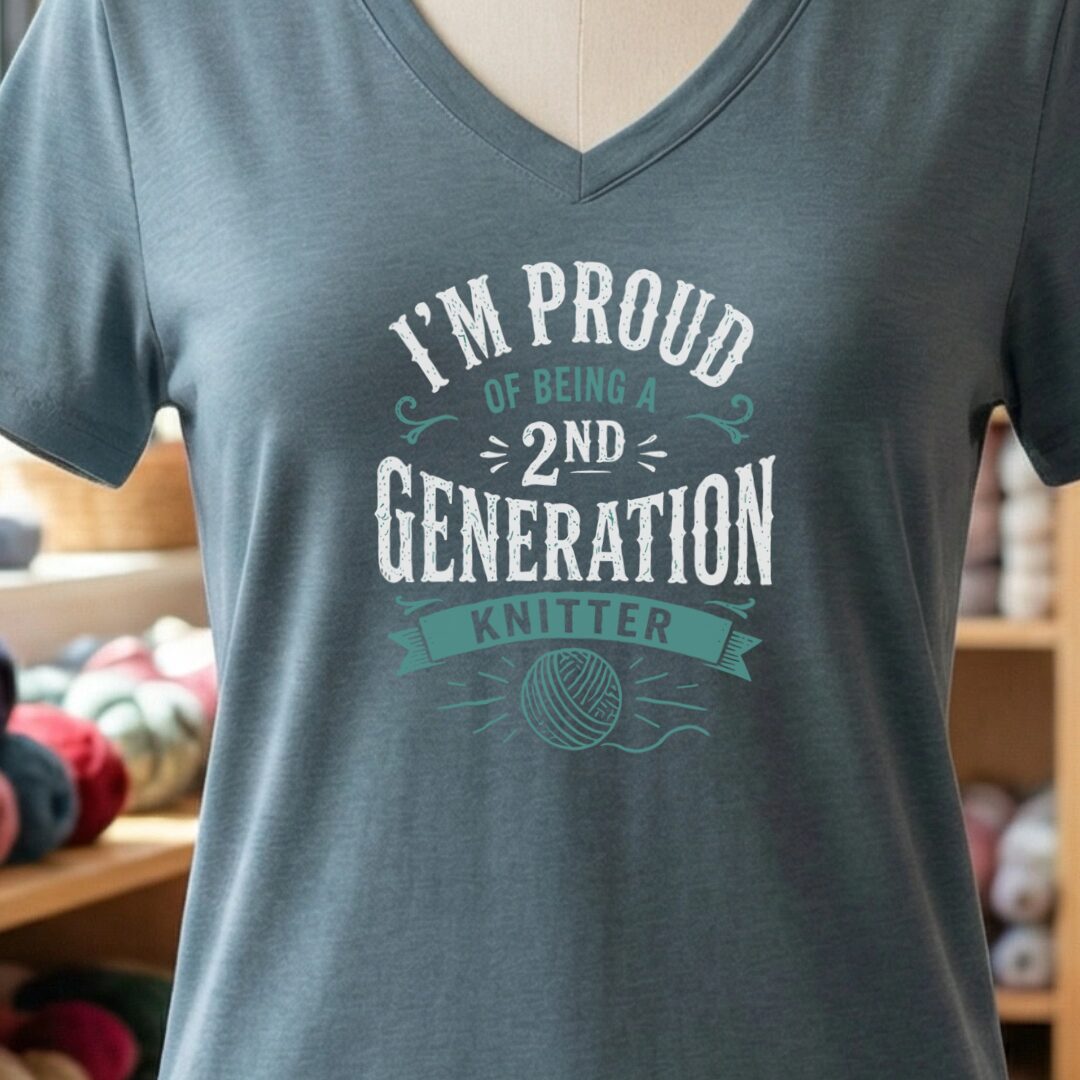 2nd Gen Knitter V-Neck T-Shirt Slate t-shirt