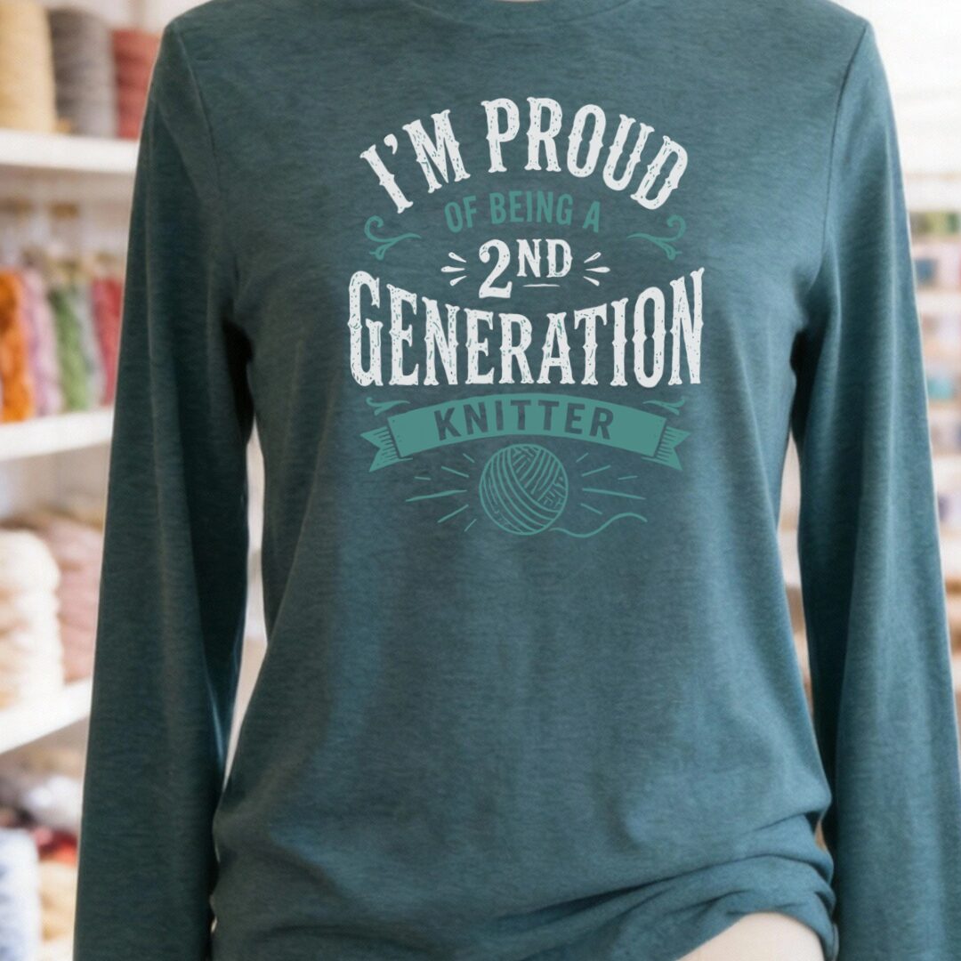 2nd Gen Knitter Long Sleeve Tee Teal Blue t-shirt