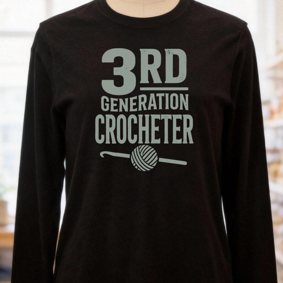 3rd Gen Crocheter Long Sleeve Tee Black t-shirt
