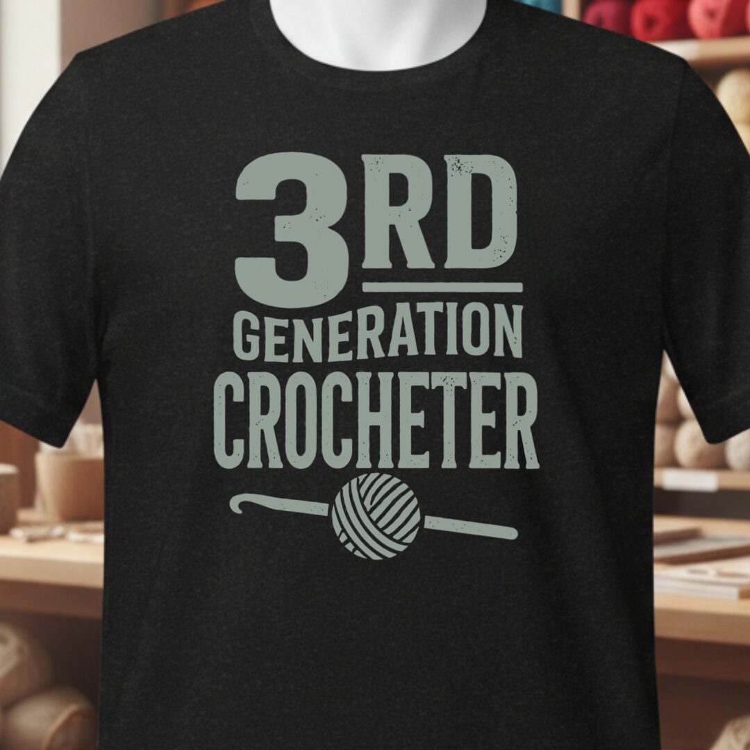 3rd Gen Crocheter T-Shirt Black t-shirt