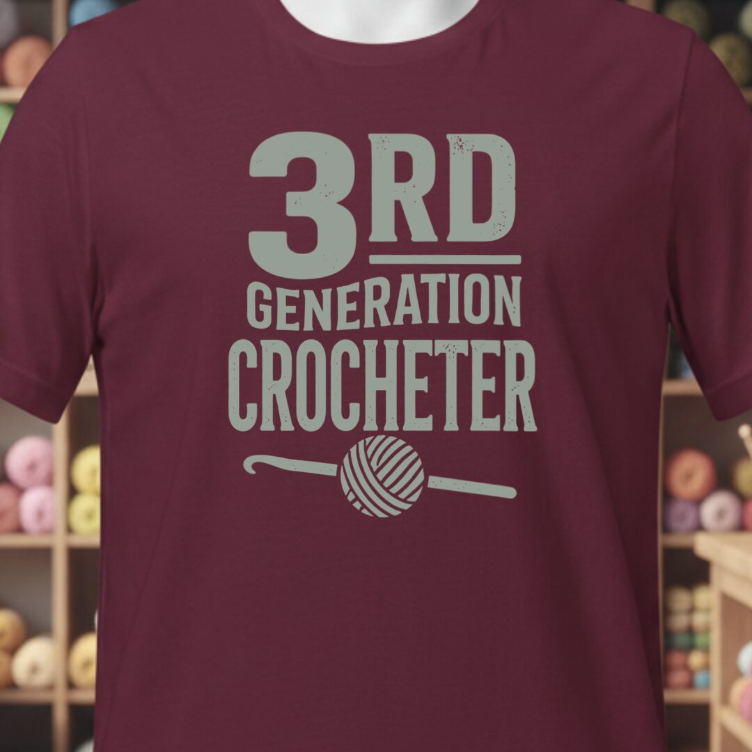 3rd Gen Crocheter T-Shirt Maroon t-shirt