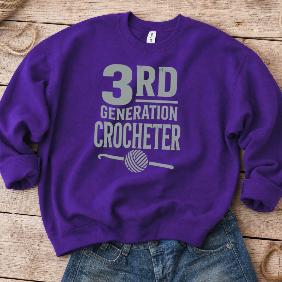 3rd Gen Crocheter Sweatshirt Purple t-shirt