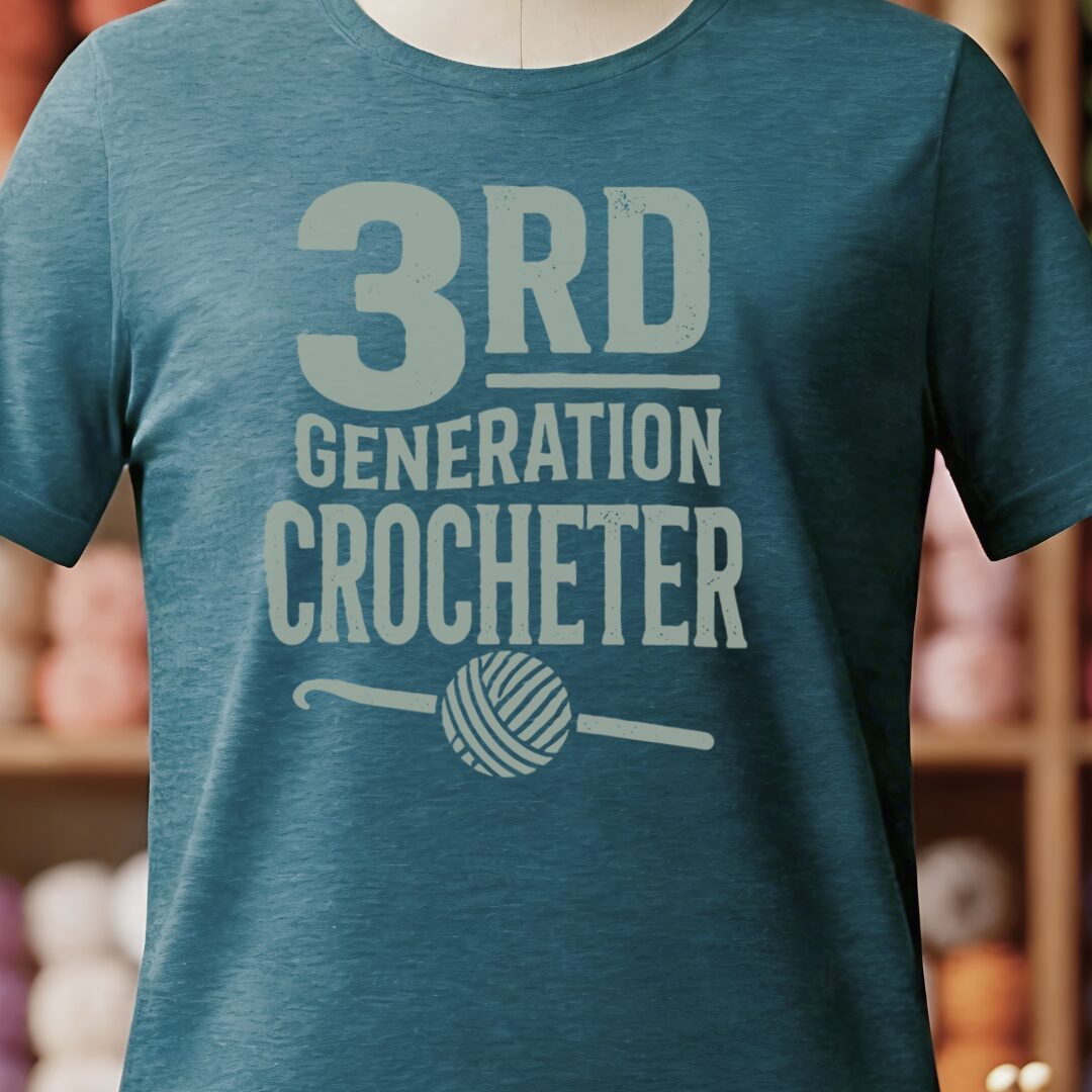 3rd Gen Crocheter Teal Blue T-Shirt.jpg
