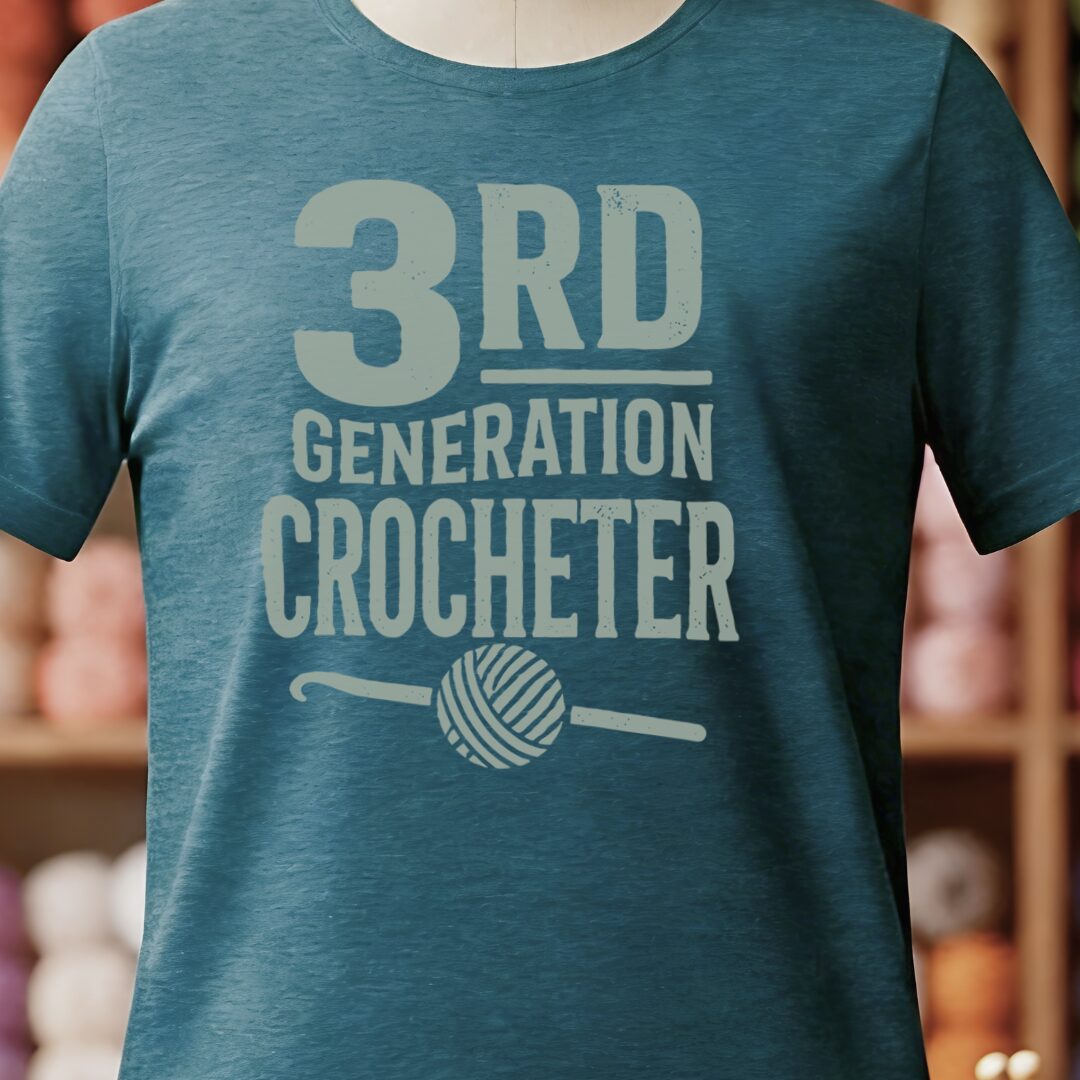 3rd Gen Crocheter T-Shirt Teal Blue t-shirt