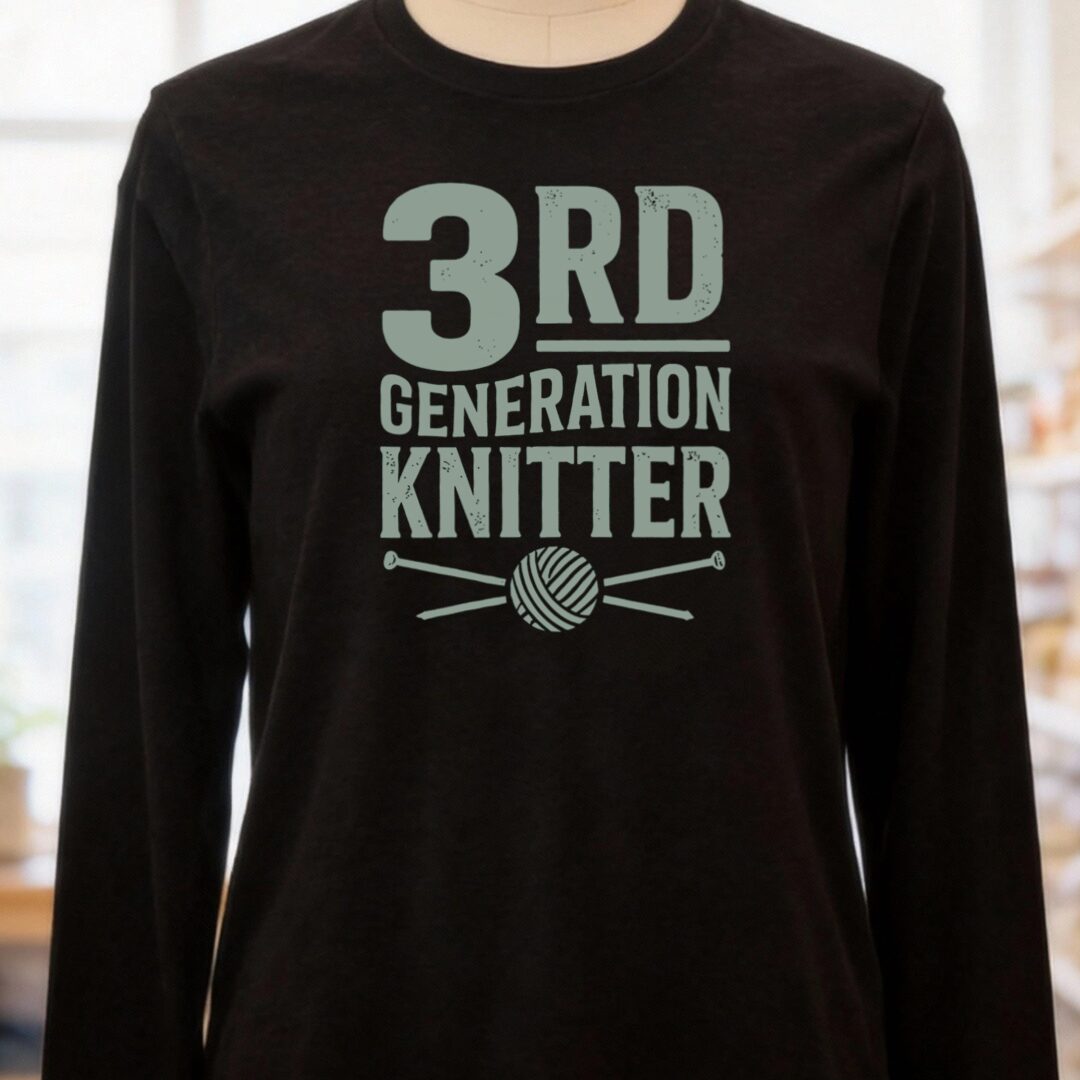 3rd Gen Knitter Long Sleeve Tee Black t-shirt