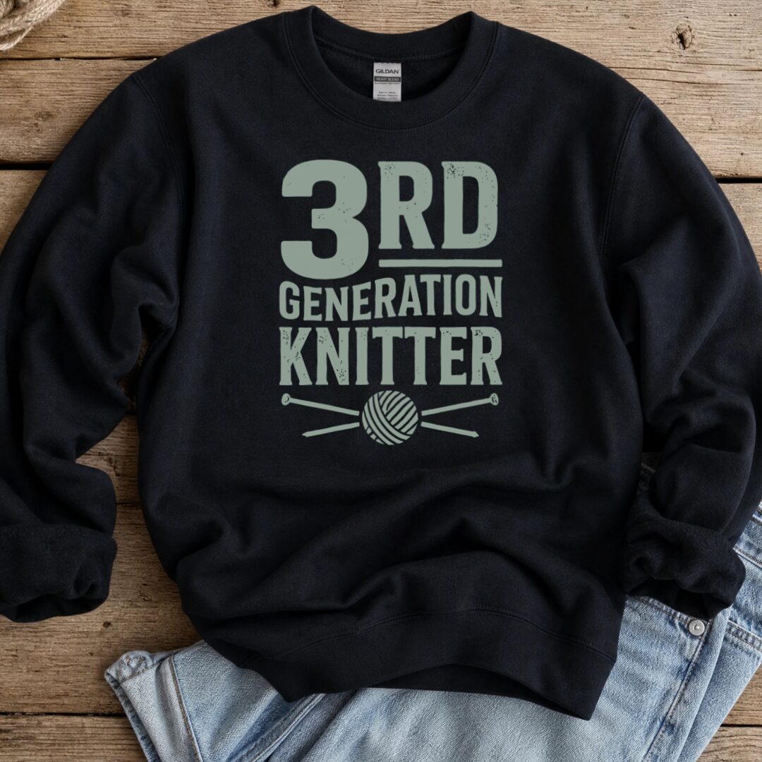 3rd Gen Knitter Sweatshirt Black t-shirt