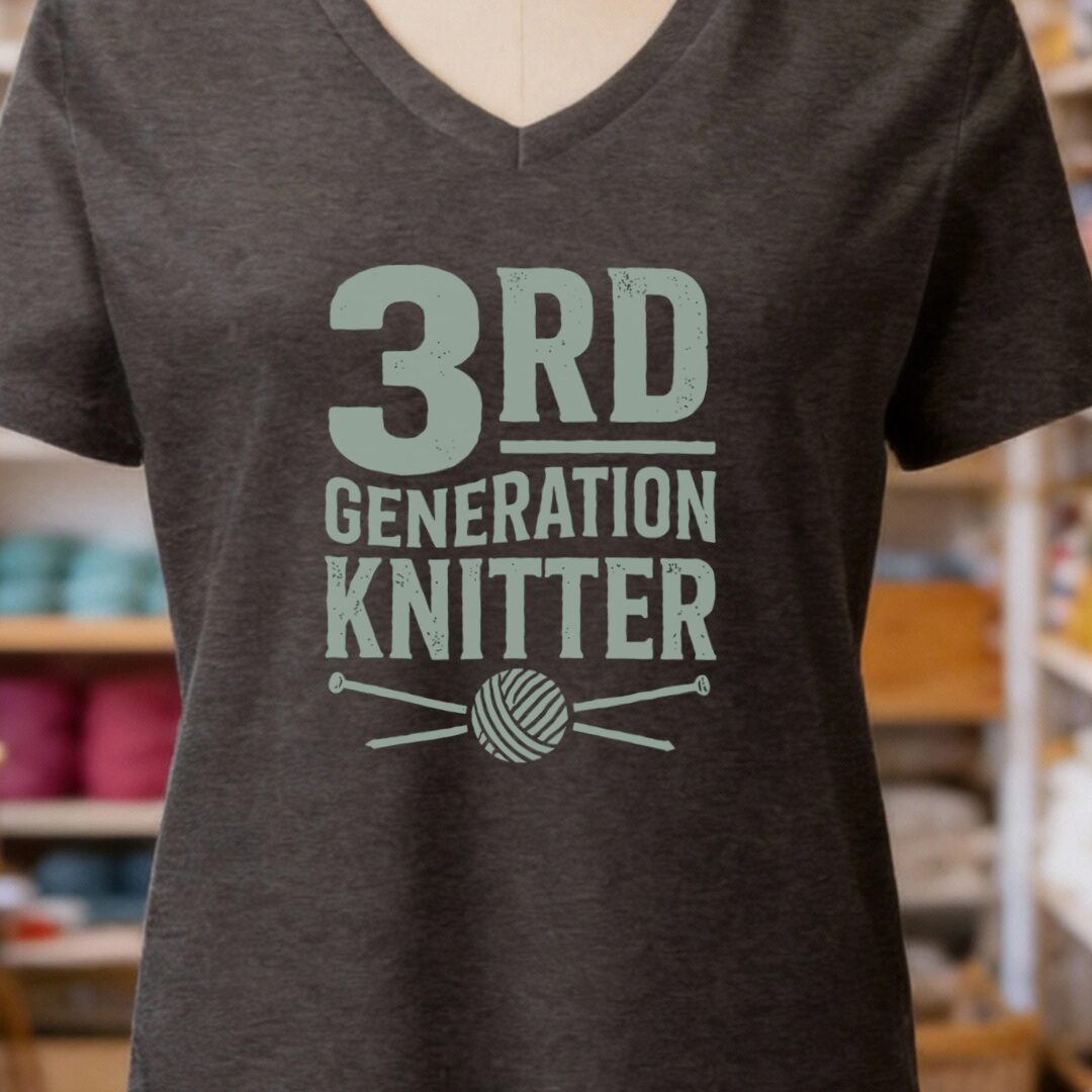 3rd Gen Knitter V-Neck T-Shirt Dark Grey t-shirt