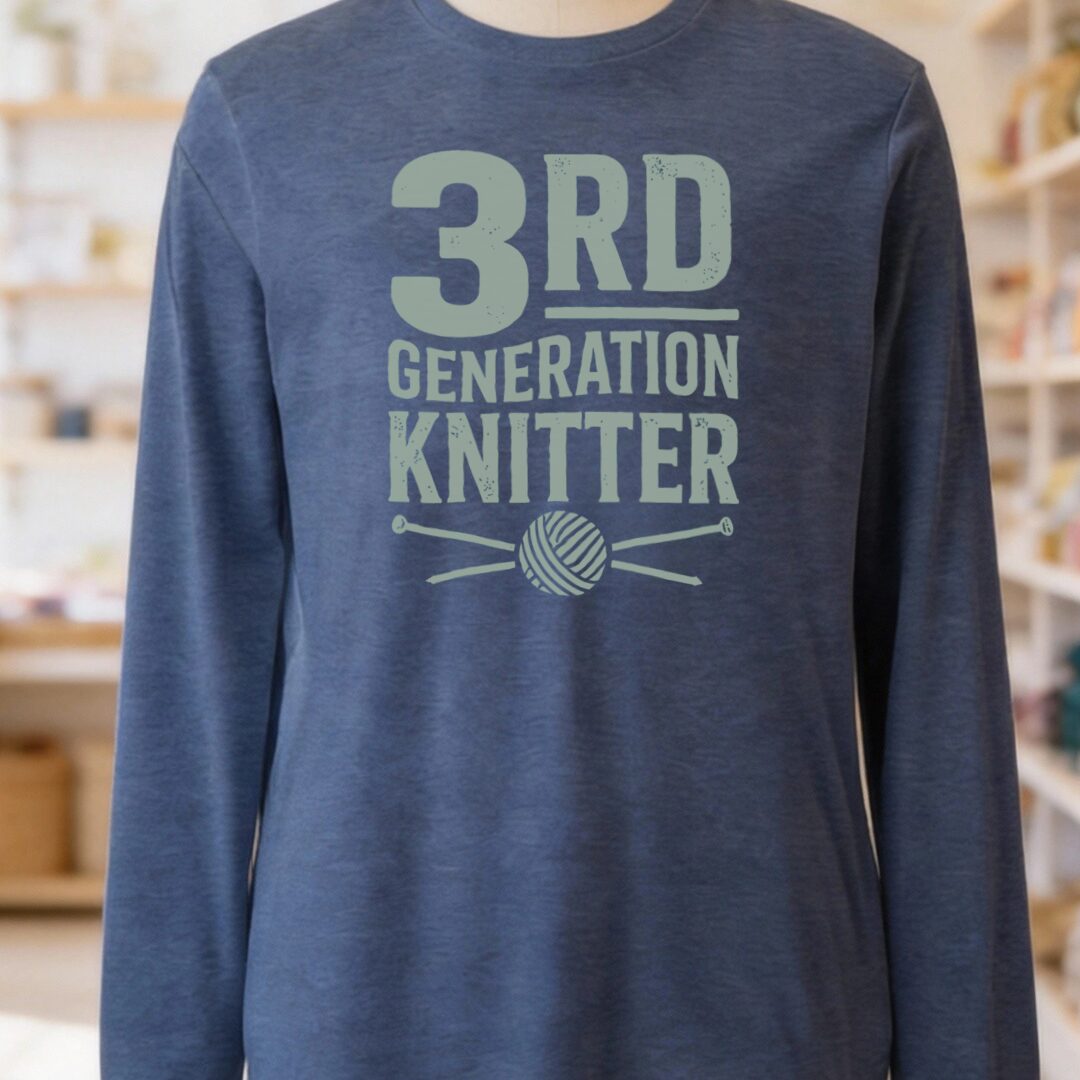 3rd Gen Knitter Long Sleeve Tee Navy t-shirt