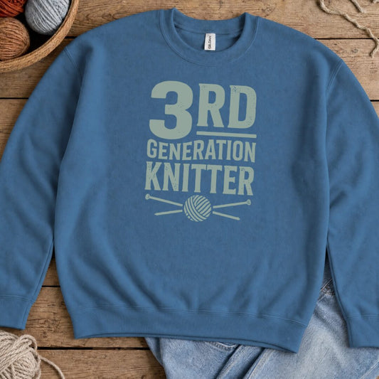 3rd Gen Knitter Sweatshirt Indigo Blue t-shirt