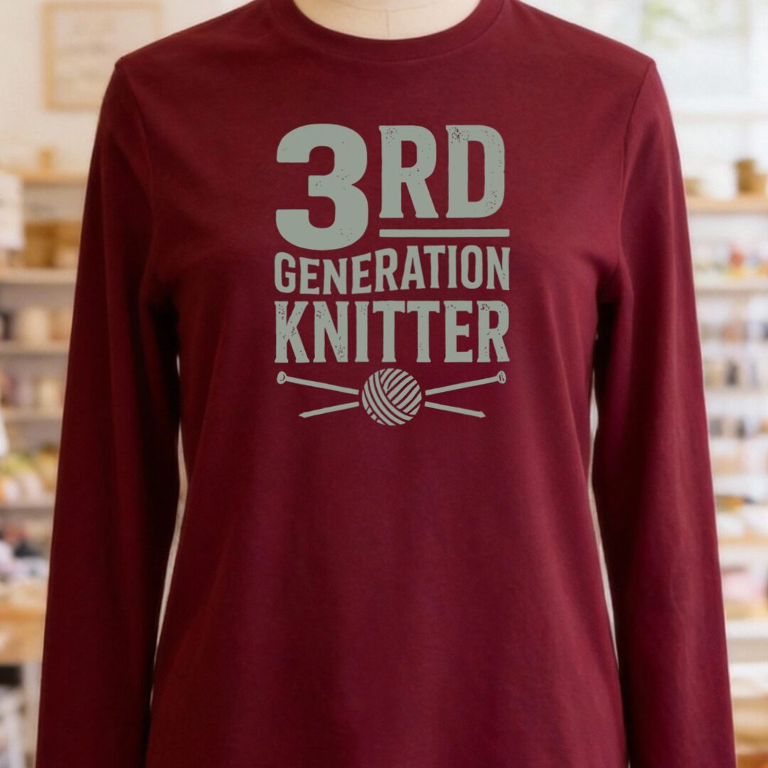 3rd Gen Knitter Long Sleeve Tee Maroon t-shirt