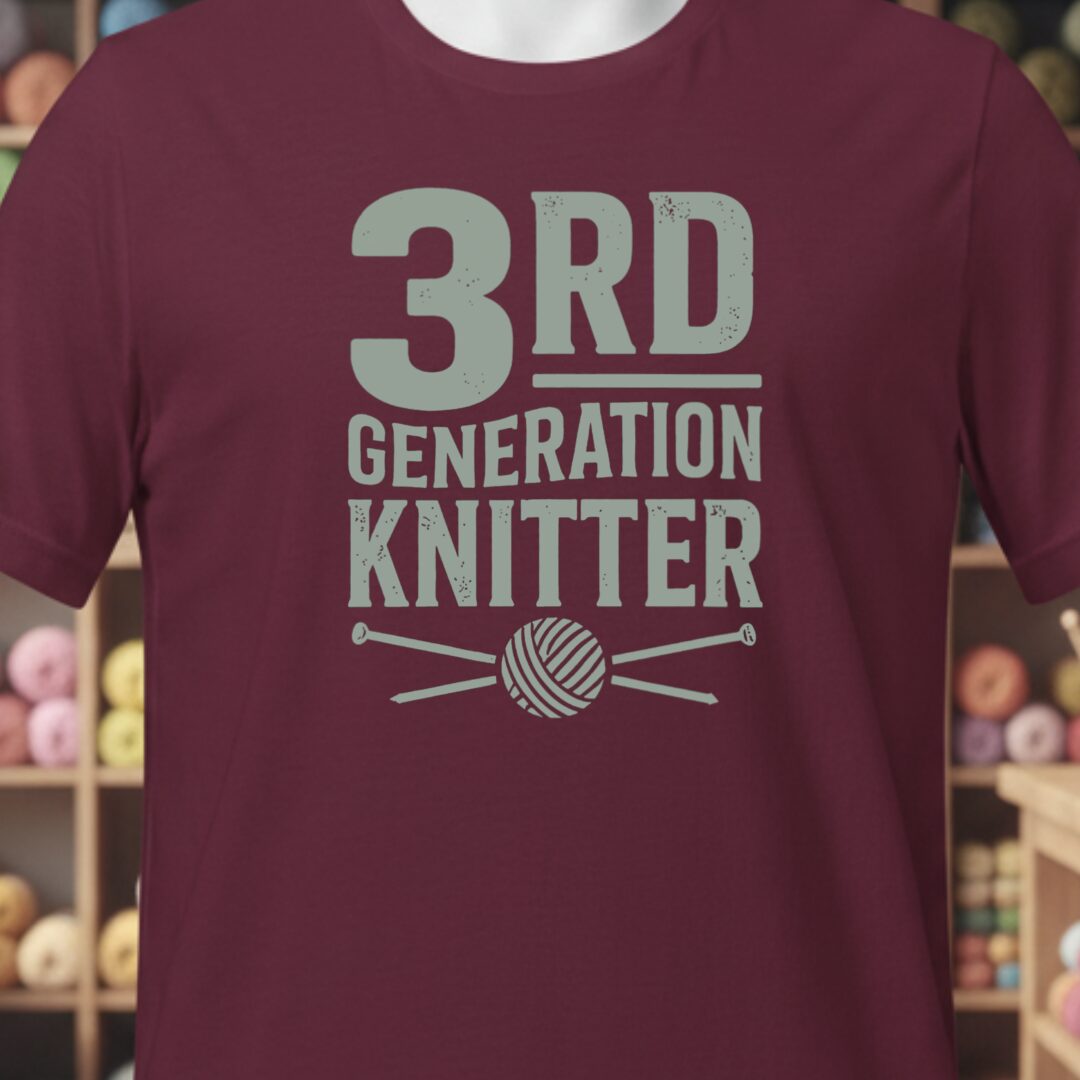 3rd Gen Knitter T-Shirt Maroon t-shirt