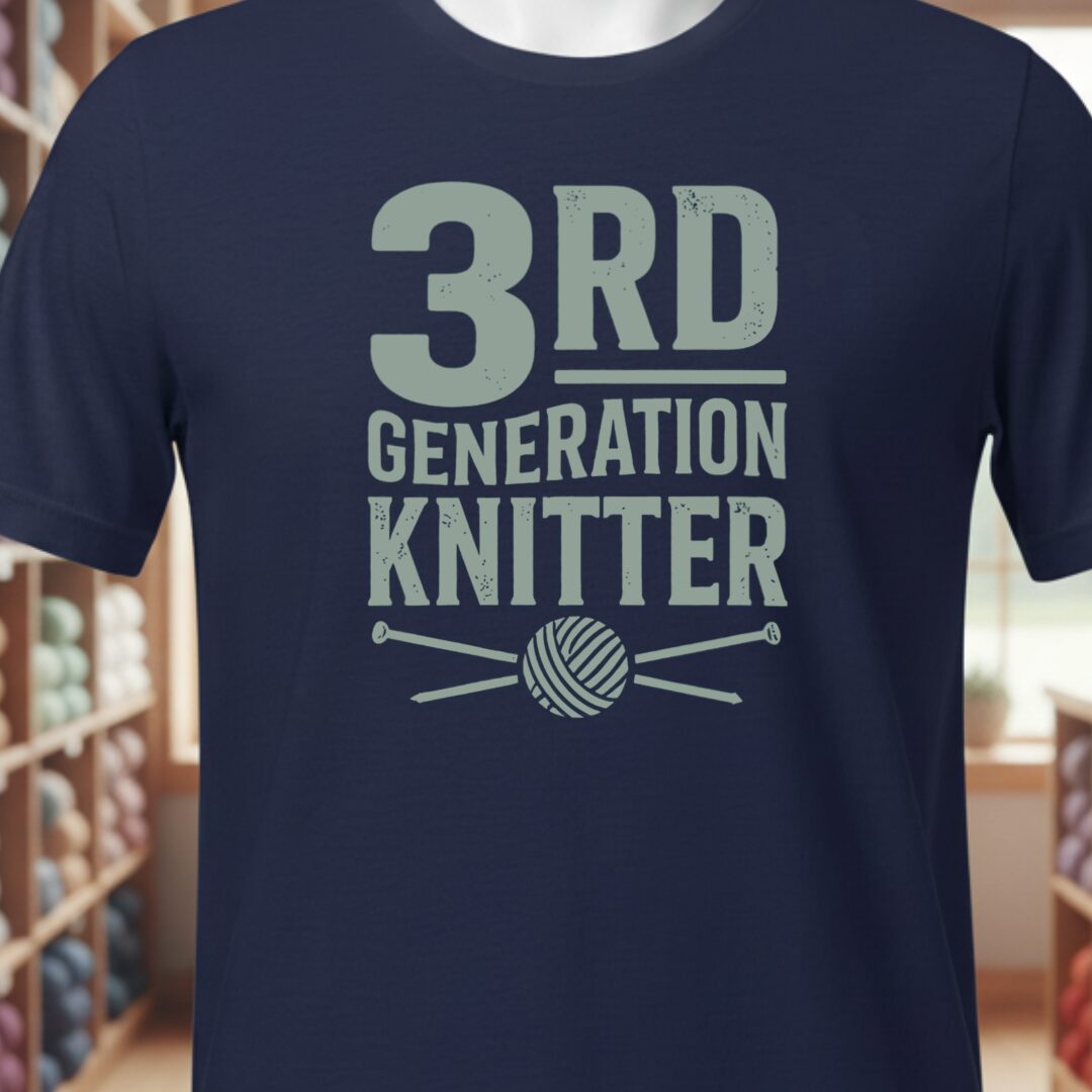 3rd Gen Knitter T-Shirt Navy t-shirt