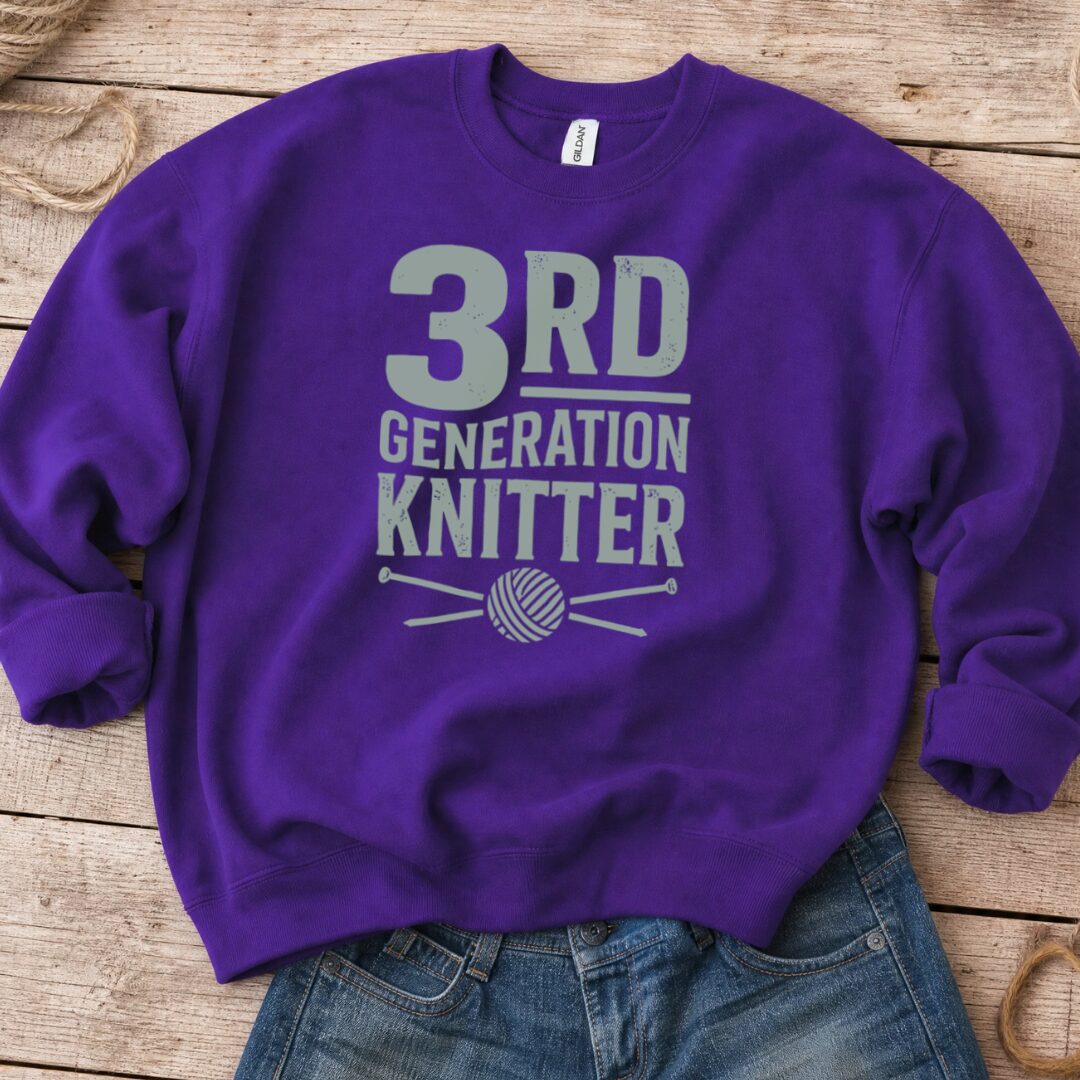 3rd Gen Knitter Sweatshirt Purple t-shirt