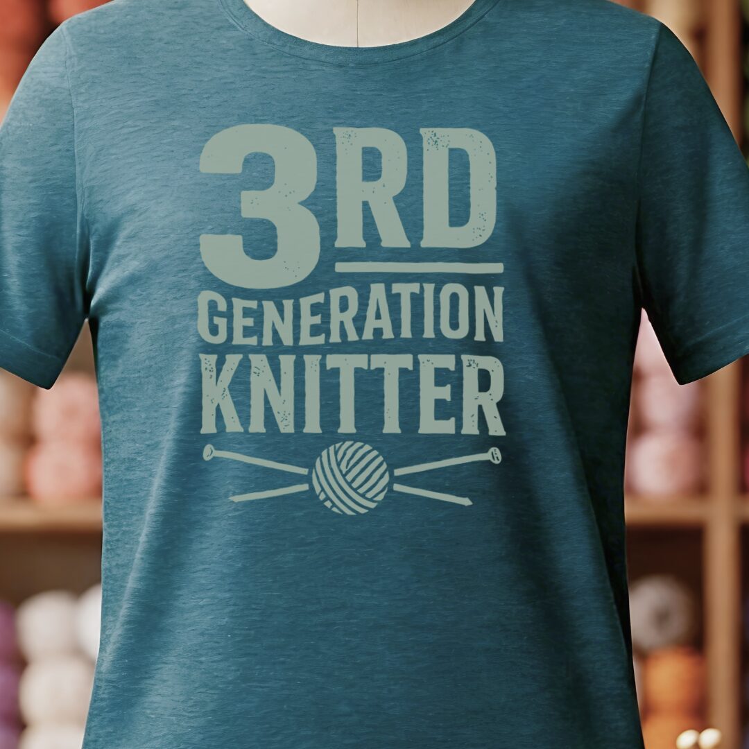 3rd Gen Knitter T-Shirt Teal Blue t-shirt