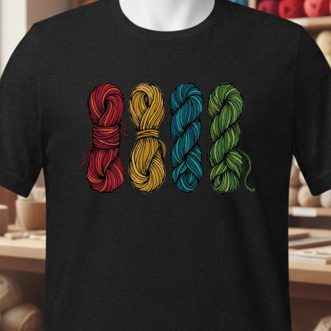 4 Sketched Skeins T-Shirt Black t-shirt