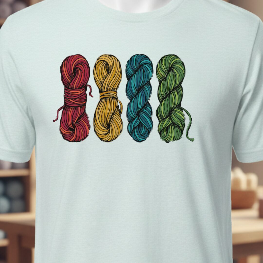 4 Sketched Skeins T-Shirt Ice Blue t-shirt