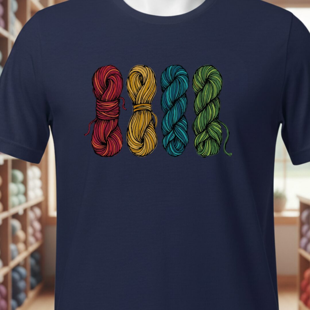 4 Sketched Skeins T-Shirt Navy t-shirt