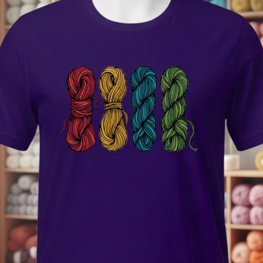 4 Sketched Skeins T-Shirt Purple t-shirt