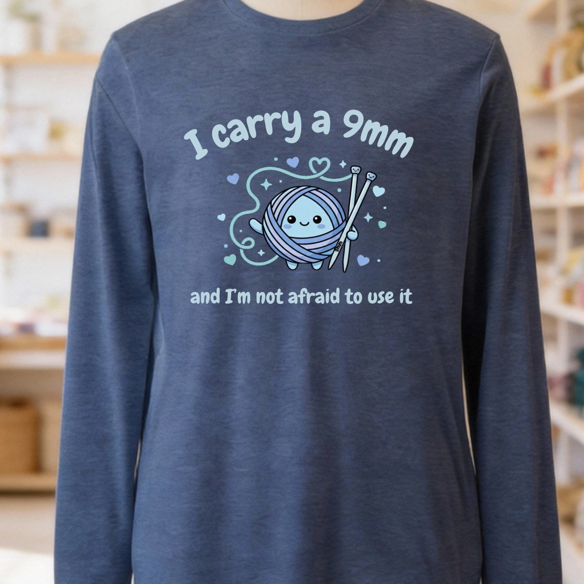 9mm Knitter Heather Navy Long Sleeve Tee.jpg