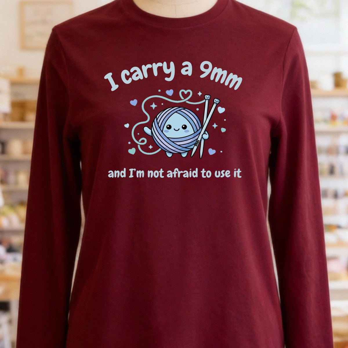 9mm Knitter Maroon Long Sleeve Tee.jpg