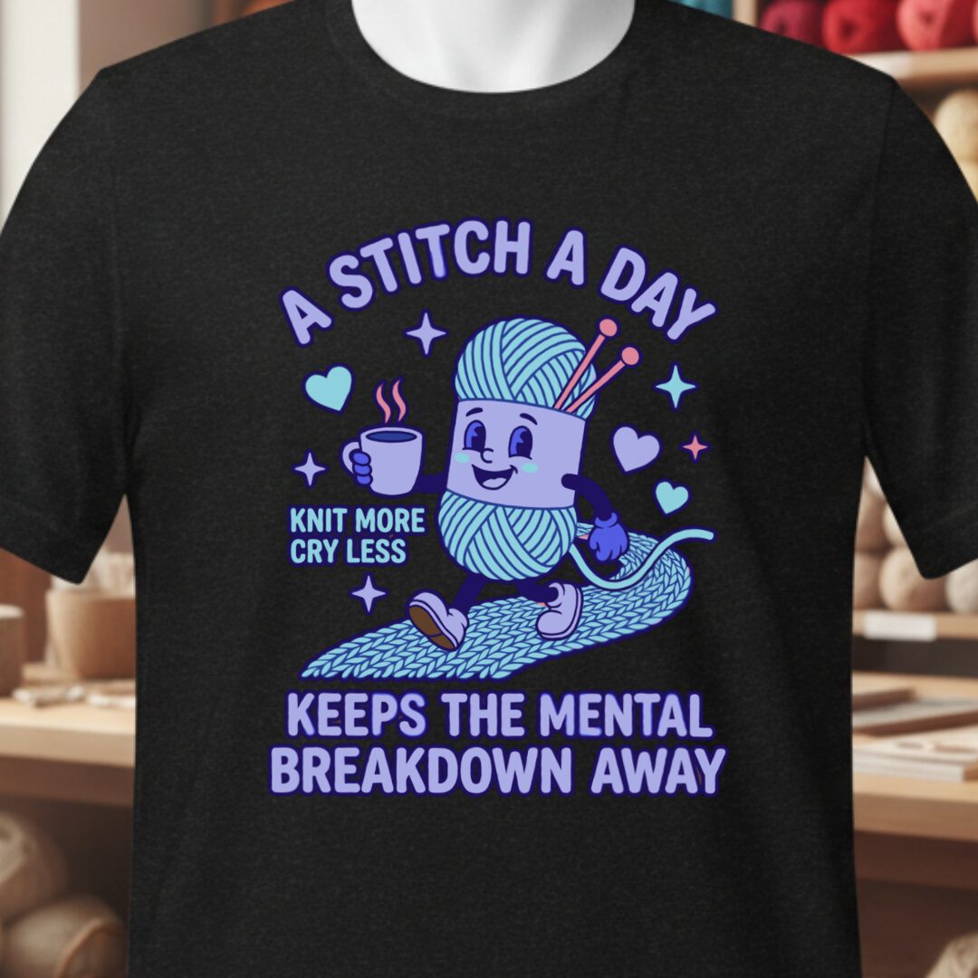 A Stitch A Day T-Shirt Black t-shirt