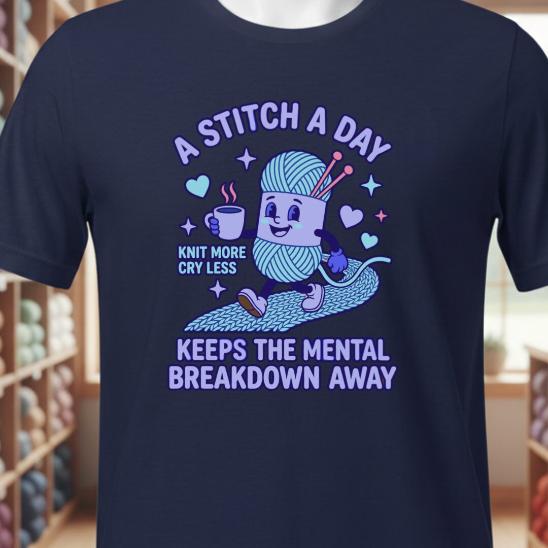 A Stitch A Day T-Shirt Navy t-shirt