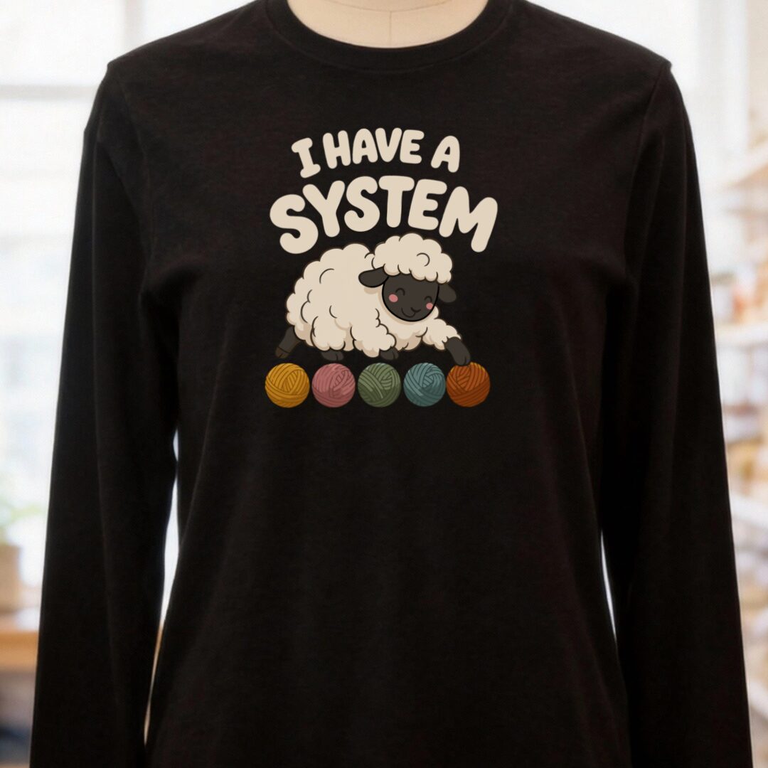 A System Long Sleeve Tee Black t-shirt