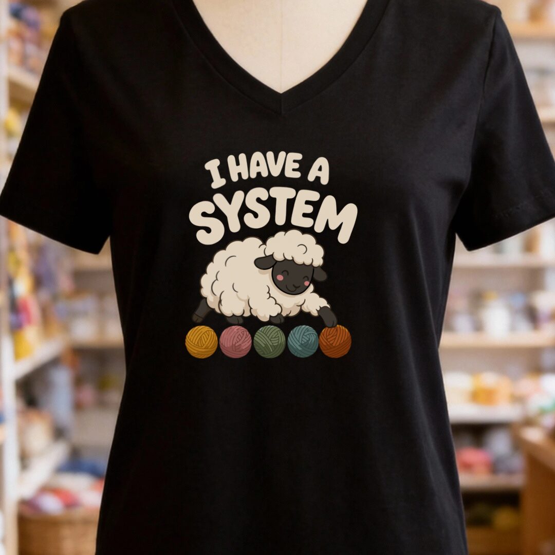 A System V-Neck T-Shirt Black t-shirt