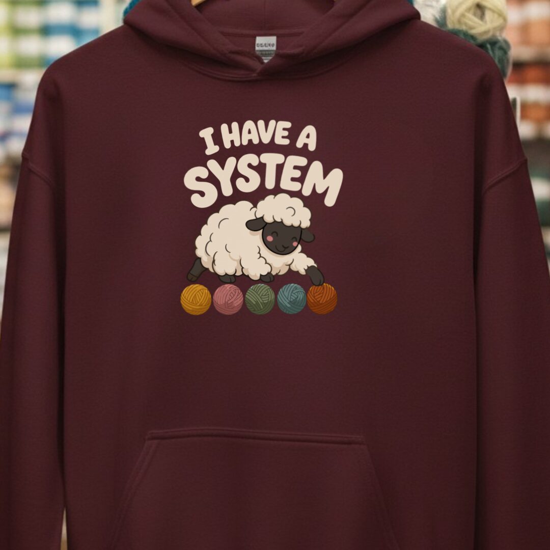 A System Hoodie Maroon t-shirt