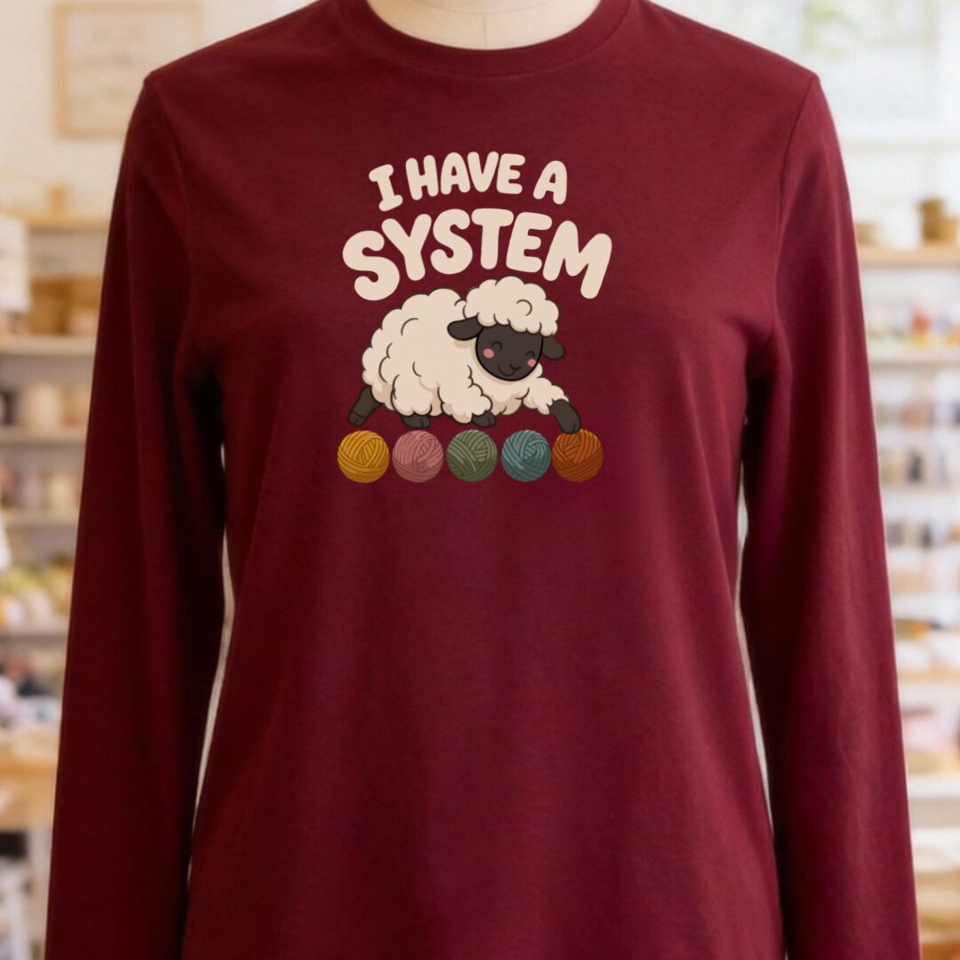 A System Long Sleeve Tee Maroon t-shirt