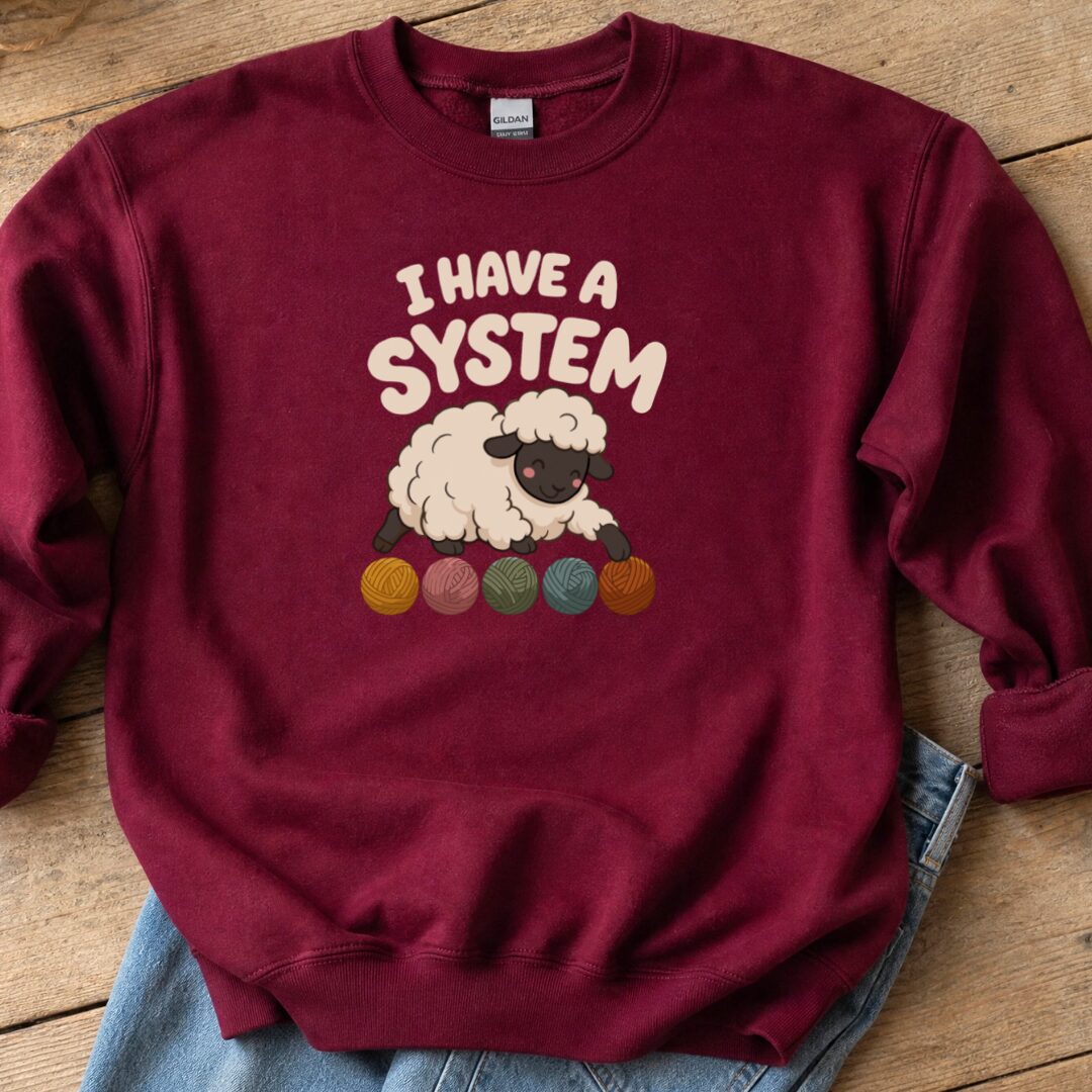 A System Sweatshirt Maroon t-shirt