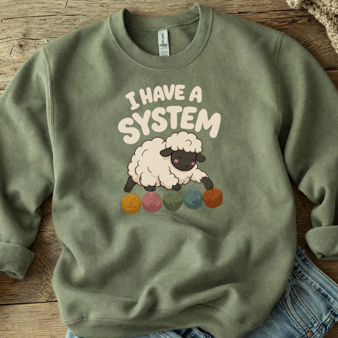 A System Sweatshirt Military Green t-shirt