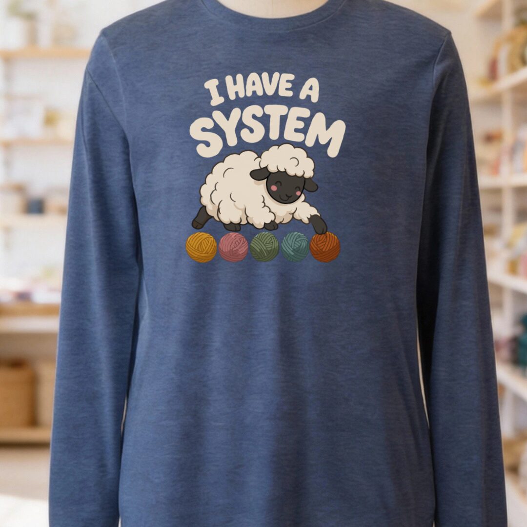 A System Long Sleeve Tee Navy t-shirt