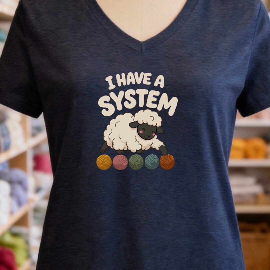 A System V-Neck T-Shirt Navy t-shirt