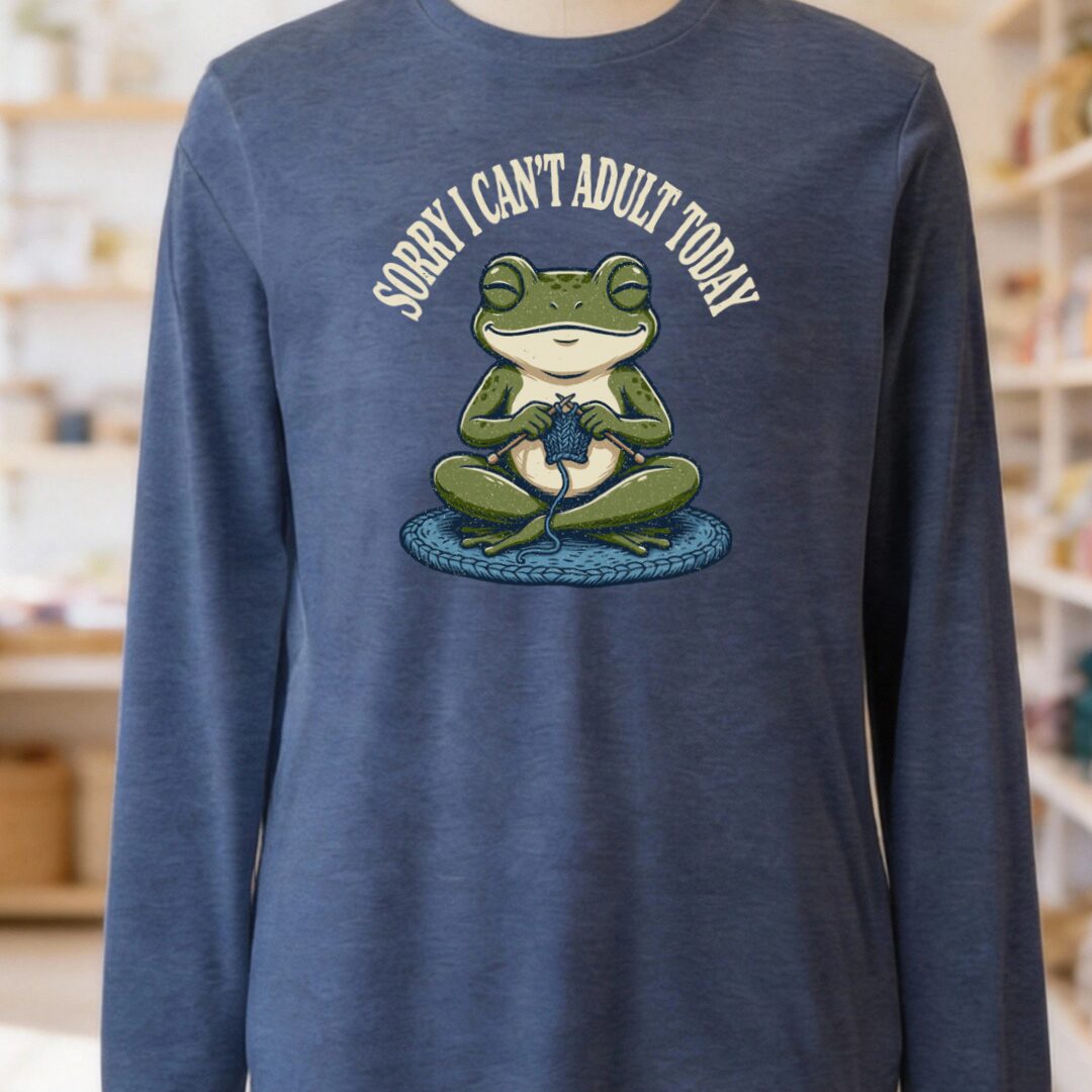Adult Today Heather Navy Long Sleeve Tee.jpg