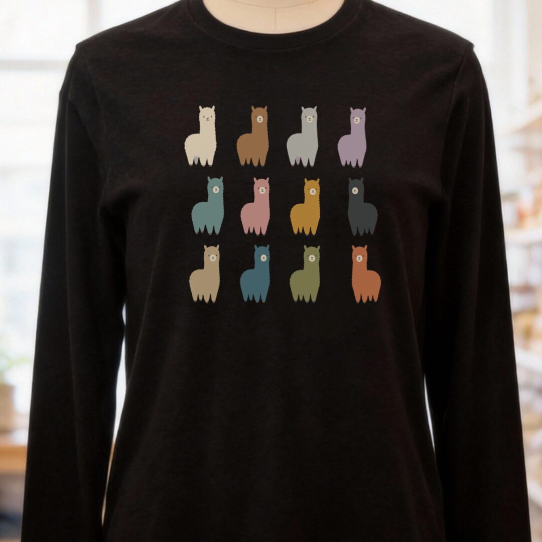 Alpacas Long Sleeve Tee Black t-shirt