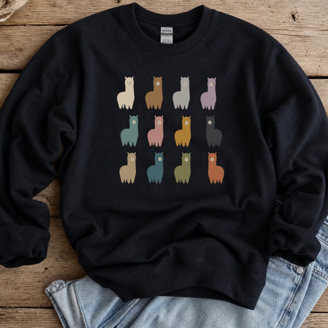 Alpacas Sweatshirt Black t-shirt