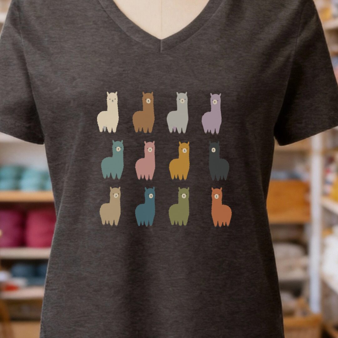 Alpacas V-Neck T-Shirt Dark Grey t-shirt
