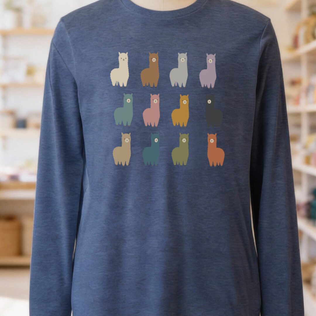 Alpacas Long Sleeve Tee Navy t-shirt