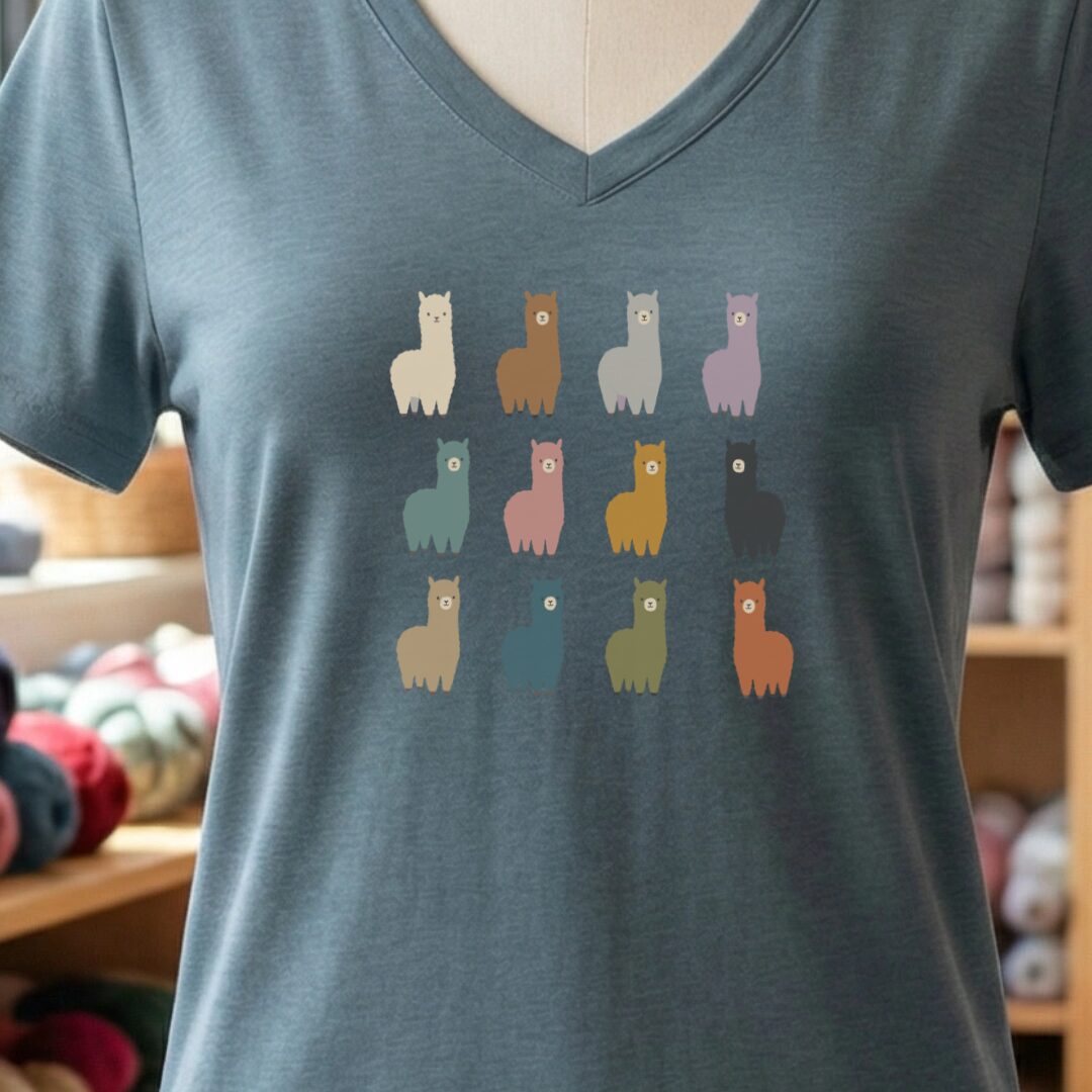 Alpacas V-Neck T-Shirt Slate t-shirt