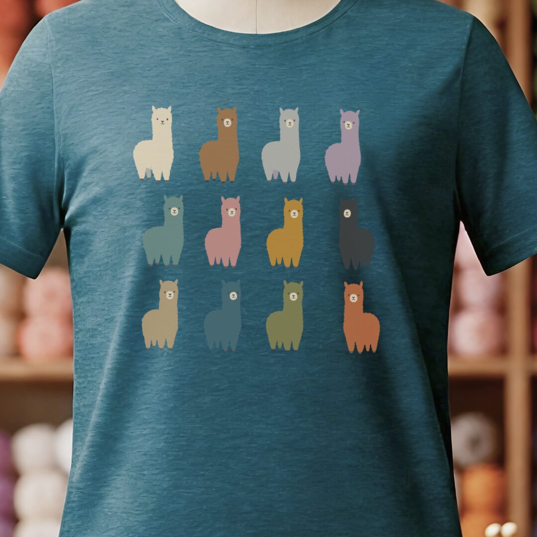 Alpacas T-Shirt Teal Blue t-shirt