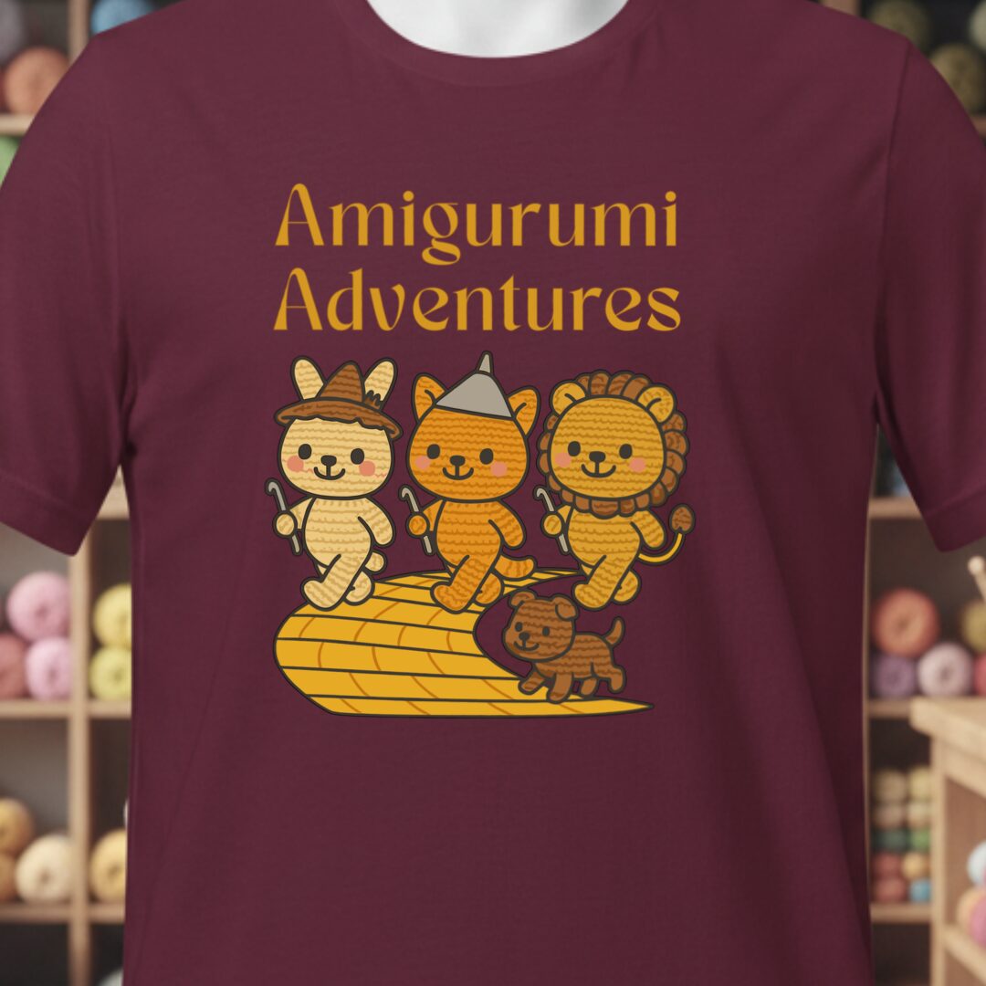 Amigurumi Adventures T-Shirt Maroon t-shirt