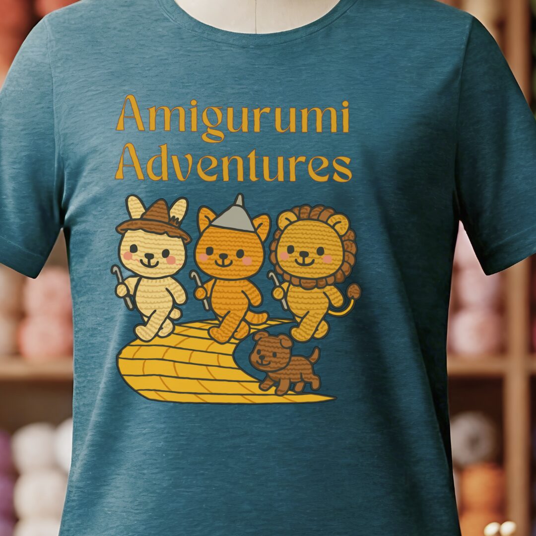 Amigurumi Adventures T-Shirt Teal Blue t-shirt